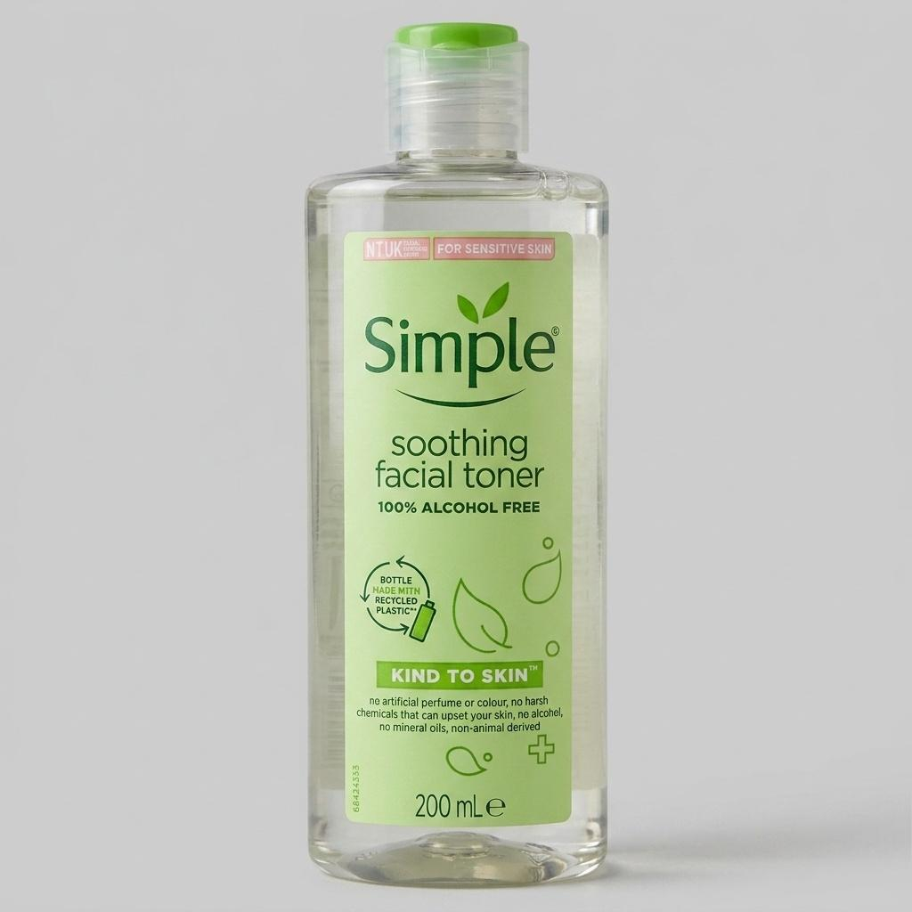 تونر پاک کننده صورت سیمپل مدل Soothing حجم 200 میلی لیتر