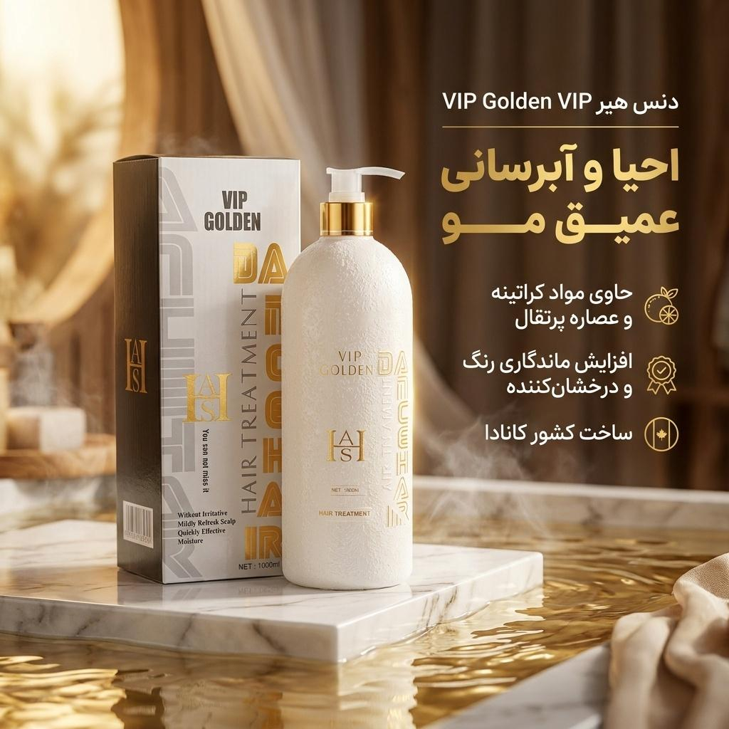 ماسک مو دنس هیر مدل VIP Golden حجم 1000 میلی لیتر