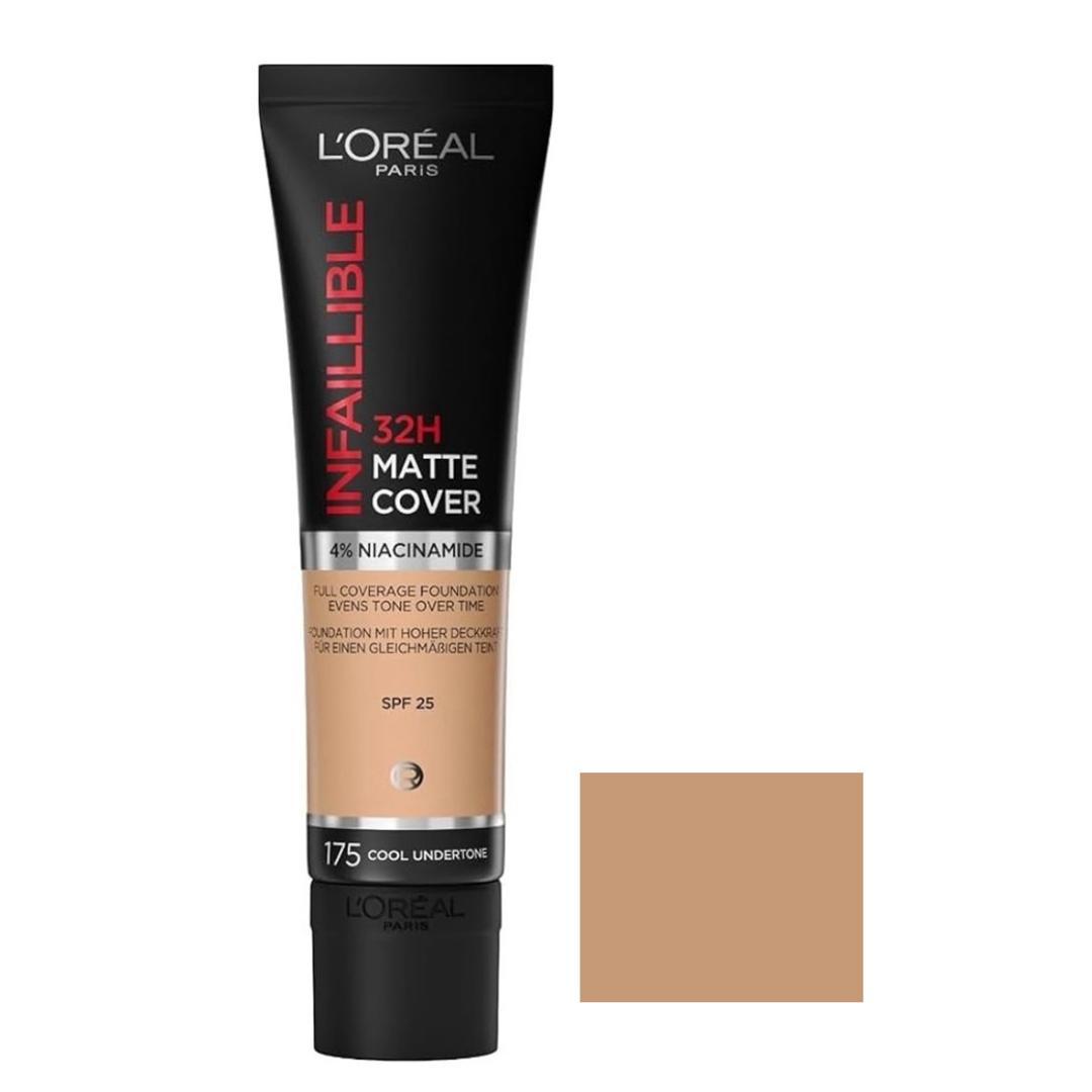کرم پودر مایع لورال مدل Infaillible Matte Cover 32H با SPF25 حجم 30 میلی لیتر