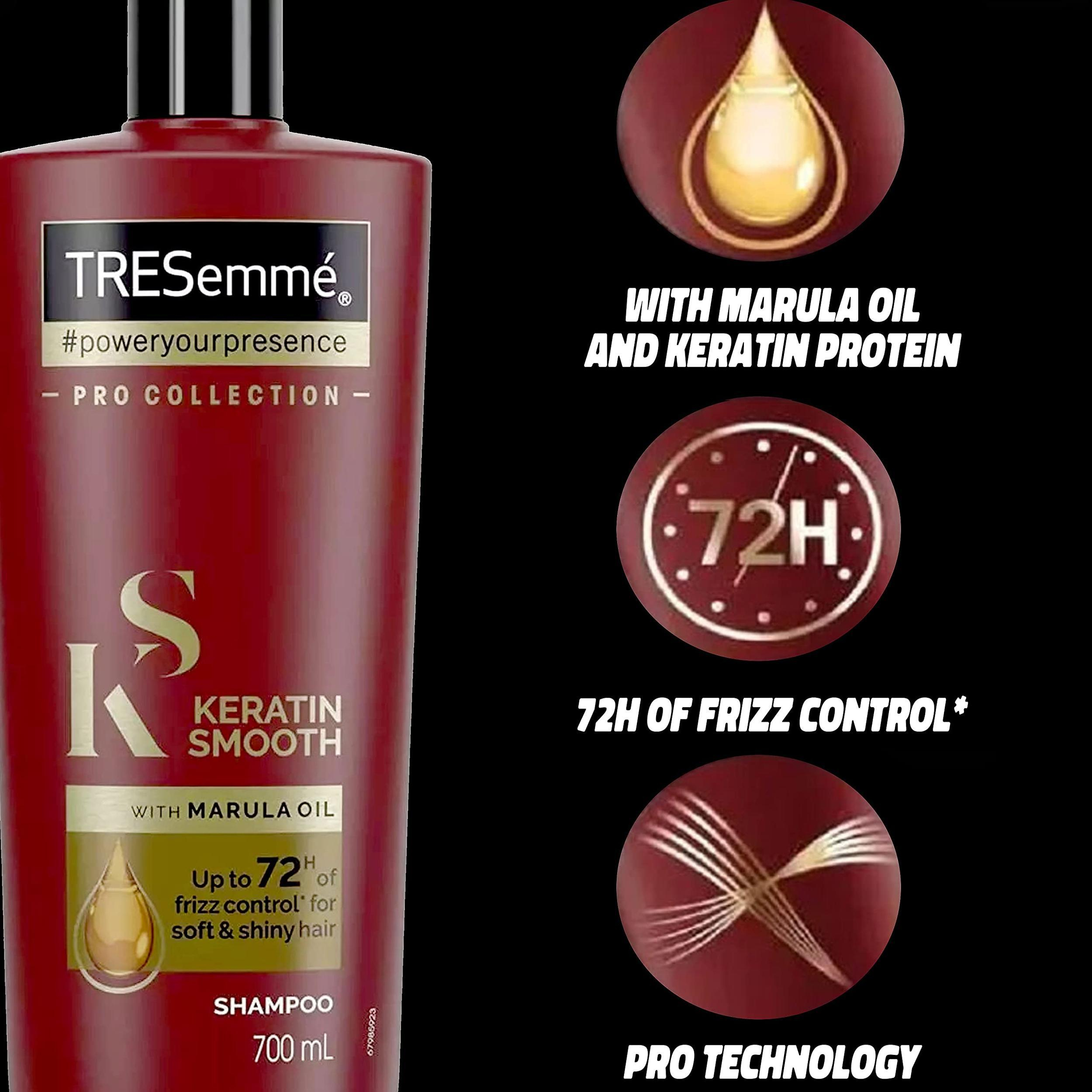 شامپو تقویت کننده و ترمیم کننده مو ترزمی مدل KERATIN SMOOTH حجم 700 میلی لیتر