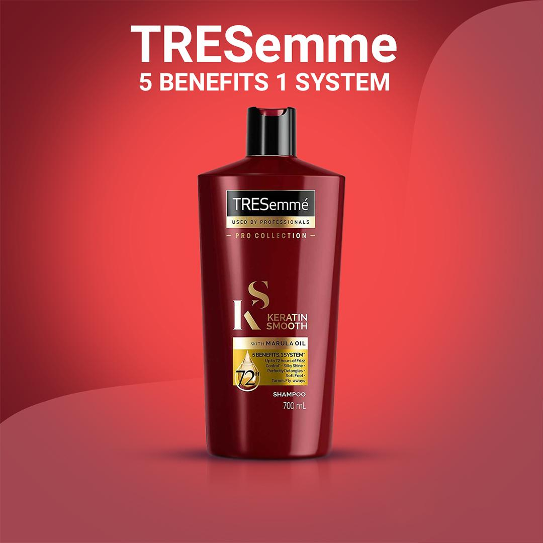 شامپو تقویت کننده و ترمیم کننده مو ترزمی مدل KERATIN SMOOTH حجم 700 میلی لیتر